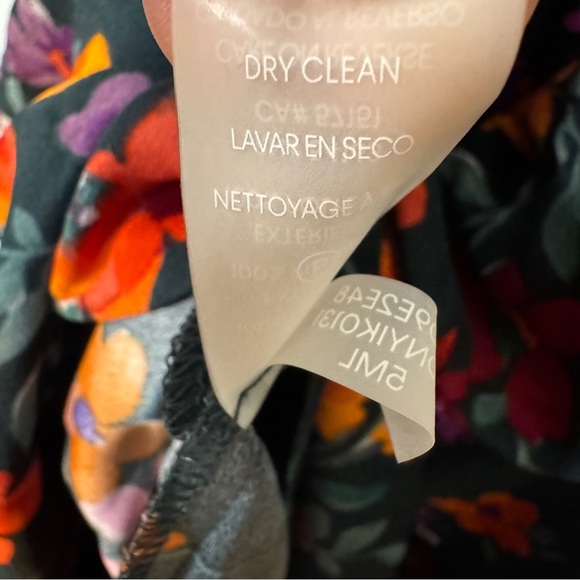 Calvin Klein Dress Green Floral Faux Wrap Midi Ruffles Size 4 in Malachite - Picture 14 of 16